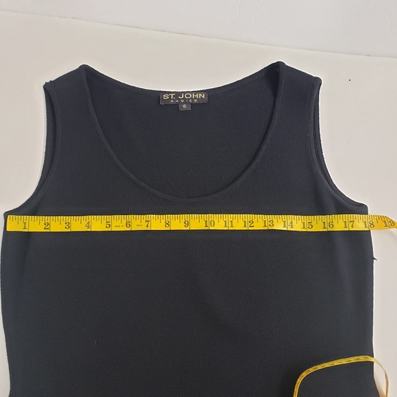 St John Basics Black Santana Knit Sleeveless Sheath Dress Size 10 - Picture 7 of 12